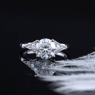 10K White Gold 1.5ct Moissanite Engagement Ring Evani Naomi Jewelry