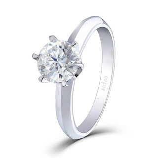 18K White Gold 1ct Moissanite Classic Engagement Ring Evani Naomi Jewelry