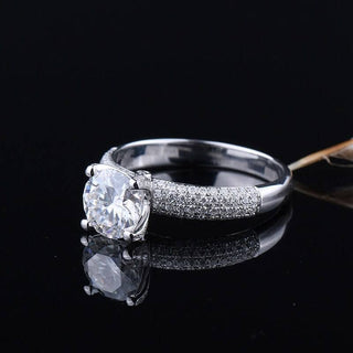 18K White Gold 1ct Round Moissanite Engagement Ring Evani Naomi Jewelry