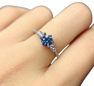 Classic 1ct VVS1 Blue Diamond Engagement Ring - Evani Naomi Jewelry