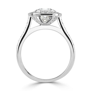 2.0 ct Cushion Cut Diamond Halo Engagement Ring-Evani Naomi Jewelry