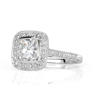 2.0 ct Cushion Cut Diamond Halo Engagement Ring-Evani Naomi Jewelry