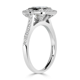 2.0 ct Cushion Cut Diamond Halo Engagement Ring-Evani Naomi Jewelry