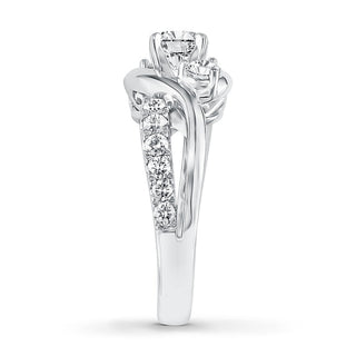 2.0 ct Round Cut Three Stone Diamond Twisted Engagement Ring-Evani Naomi Jewelry