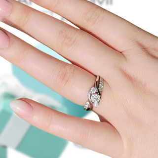 2.0 ct Round Cut Three Stone Diamond Twisted Engagement Ring-Evani Naomi Jewelry