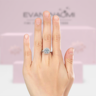 2.00 ct Round-cut Diamond Halo Ring Evani Naomi Jewelry