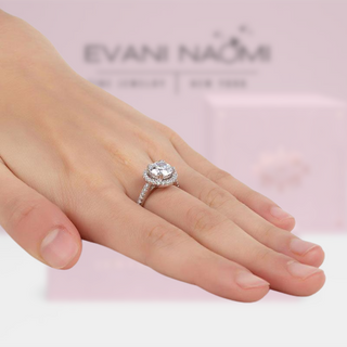 2.00 ct Round-cut Diamond Halo Ring Evani Naomi Jewelry