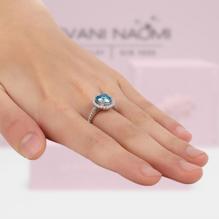 2.00 ct Round-cut Diamond Halo Ring Evani Naomi Jewelry