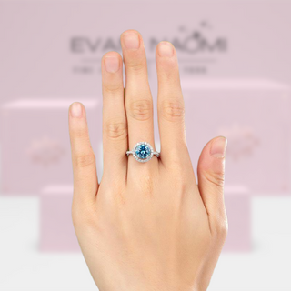 2.00 ct Round-cut Diamond Halo Ring Evani Naomi Jewelry