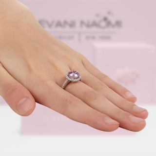 2.00 ct Round-cut Diamond Halo Ring Evani Naomi Jewelry