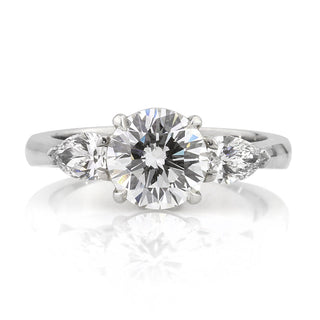 2.20 ct Round Brilliant Cut Three Diamond Engagement Ring Evani Naomi Jewelry