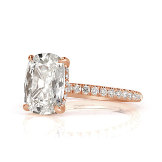 2.30 ct Old Mine Cut Diamond 14k Rose Gold Engagement Ring Evani Naomi Jewelry