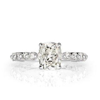 2.30 ct Old Mine Cut Diamond 14k White Gold Engagement Ring Evani Naomi Jewelry