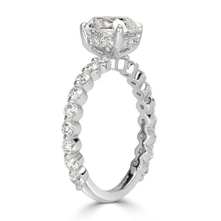 2.30 ct Old Mine Cut Diamond 14k White Gold Engagement Ring Evani Naomi Jewelry