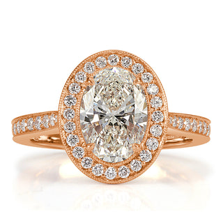 2.30 ct Oval Cut Diamond 14k Rose Gold Engagement Ring Evani Naomi Jewelry