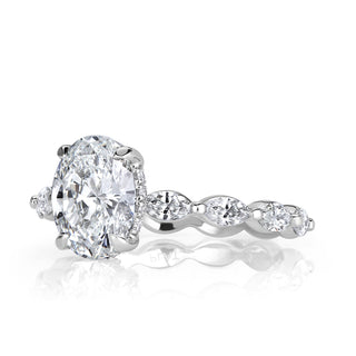 2.30 ct Oval Cut Diamond 14k White Gold Engagement Ring Evani Naomi Jewelry