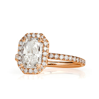 2.40 ct Halo Radiant Cut Diamond Engagement Ring Evani Naomi Jewelry