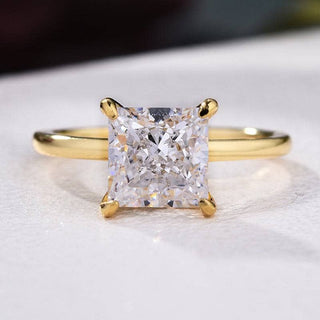 2.5 Carat Princess Cut Yellow Gold Engagement Ring