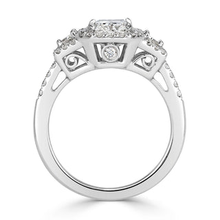 2.50 ct Radiant Cut Diamond 14k White Gold Engagement Ring Evani Naomi Jewelry
