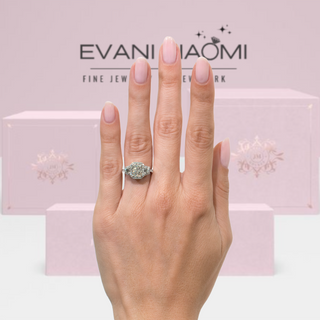 2.50 ct Radiant Cut Diamond 14k White Gold Engagement Ring Evani Naomi Jewelry