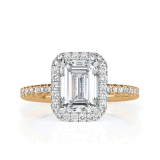 2.60 ct Emerald Cut Diamond Two Tone 14k Gold Engagement Ring Evani Naomi Jewelry