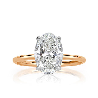 2.60 ct Oval Cut Diamond Two Tone 14k Gold Engagement Ring Evani Naomi Jewelry