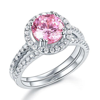 2.60 ct Round-cut Diamond Halo Bridal Set Evani Naomi Jewelry