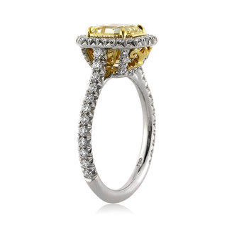 2.70 ct Fancy Yellow Octagonal Radiant Cut Diamond Engagement Ring Evani Naomi Jewelry