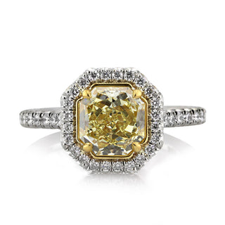 2.70 ct Fancy Yellow Octagonal Radiant Cut Diamond Engagement Ring Evani Naomi Jewelry