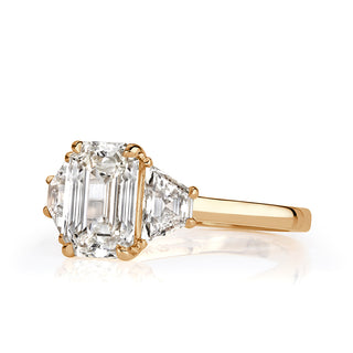 2.75 ct Emerald Cut Three Diamond Engagement Ring Evani Naomi Jewelry