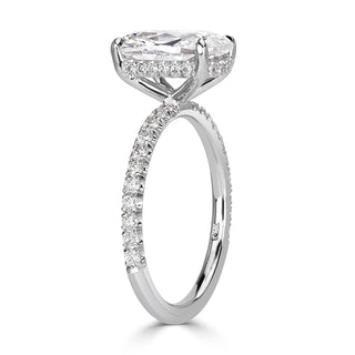 2.90 ct Old Mine Cut Diamond 14k White Gold Engagement Ring Evani Naomi Jewelry