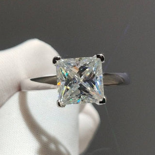 White Gold Engagement Ring with 2.0ct Princess Cut Moissanite