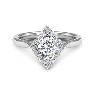 2 ct Oval Cut Diamond With Princess Accents Engagement Ring-Evani Naomi Jewelry