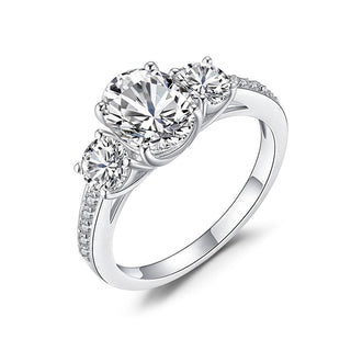 2 ct Oval Cut Three Stone Diamond Engagement Ring-Evani Naomi Jewelry
