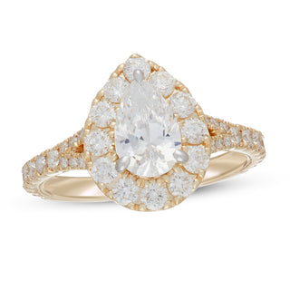 2 ct Pear Cut Diamond 14k Yellow Gold Engagement Ring-Evani Naomi Jewelry