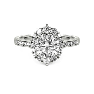 2 ct Round Cut Diamond Halo Engagement Ring-Evani Naomi Jewelry