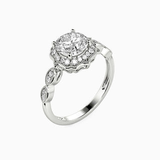 2 ct Vintage Halo Round Cut Diamond Engagement Ring-Evani Naomi Jewelry