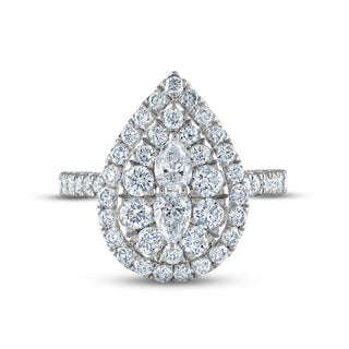 2 ctw Pear Shape Multi Diamonds Engagement Ring-Evani Naomi Jewelry