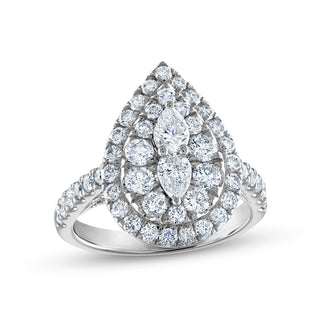 2 ctw Pear Shape Multi Diamonds Engagement Ring-Evani Naomi Jewelry
