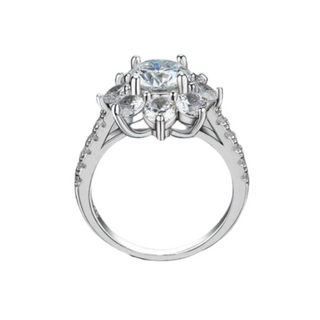 2ct 8mm Sun Flower Diamond Engagement Ring - Evani Naomi Jewelry
