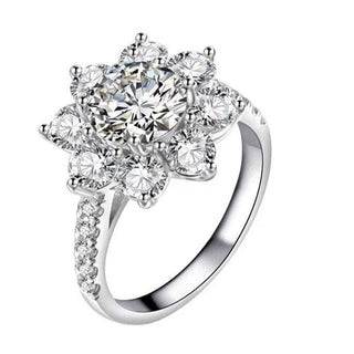 2ct 8mm Sun Flower Moissanite Engagement Ring Evani Naomi Jewelry