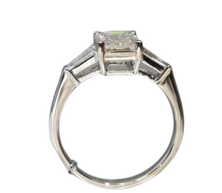 Three Stone 2ct Emerald Cut Diamond Engagement Ring - Evani Naomi Jewelry