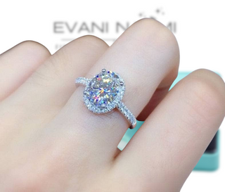 2ct Excellent Oval Cut Sparkling Diamond Engagement Ring - Evani Naomi Jewelry