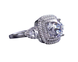 2ct Round Cut Diamond Double Halo Engagement Ring - Evani Naomi Jewelry