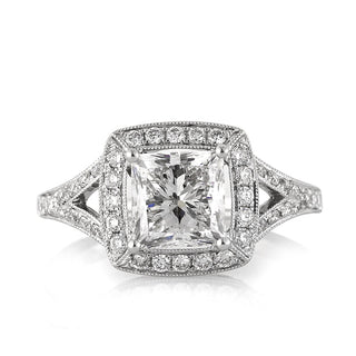 3.0 ct Princess Cut Diamond 14k White Gold Engagement Ring Evani Naomi Jewelry