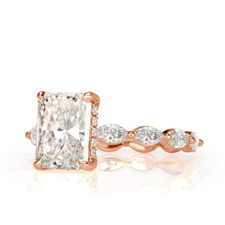 3.0 ct Radiant Cut Diamond Engagement Ring Evani Naomi Jewelry