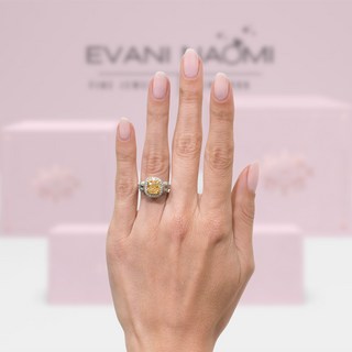 3.45 ct Fancy Yellow Cushion Cut Diamond Engagement Ring Evani Naomi Jewelry