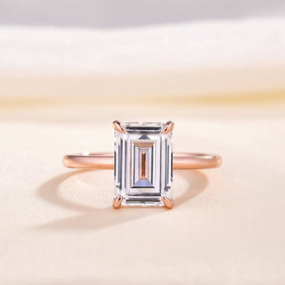 3.5 Carat Emerald Cut Solitaire Engagement Ring Evani Naomi Jewelry