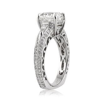 3.50 ct Cushion Cut Diamond 14k White Gold Engagement Ring Evani Naomi Jewelry