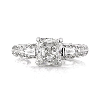 3.50 ct Cushion Cut Diamond 14k White Gold Engagement Ring Evani Naomi Jewelry